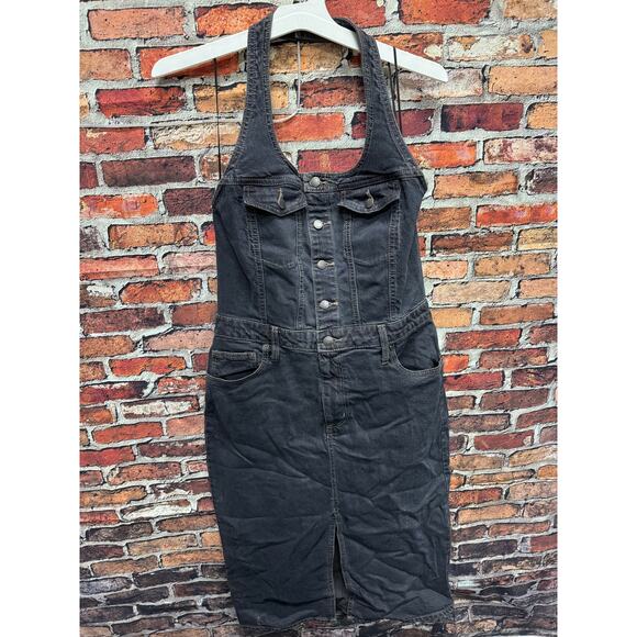 New with Tags - Size 12 - Universal Thread Women's Midi Halter Denim Dress - Picture 1 of 2
